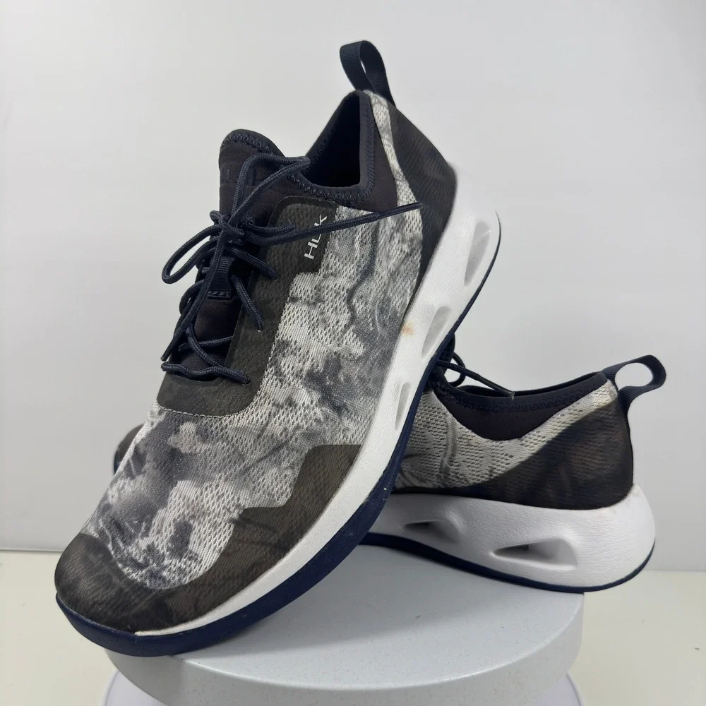 Huk Men Sneakers Lightweight Fishing Water Shoes‎ Camo Black White US 11